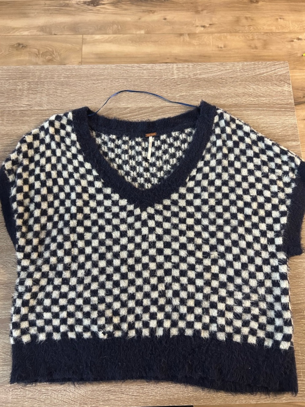 Free People Checkered Sweater Vest